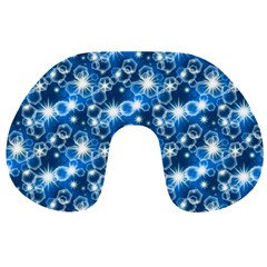 Star Hexagon Deep Blue Light Travel Neck Pillow by Dutashop