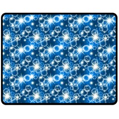 Star Hexagon Deep Blue Light Double Sided Fleece Blanket (medium) 