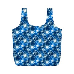 Star Hexagon Deep Blue Light Full Print Recycle Bag (m) by Dutashop
