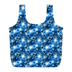 Star Hexagon Deep Blue Light Full Print Recycle Bag (l)