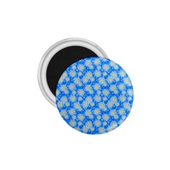 Hydrangea Blue Glitter Round 1 75  Magnets