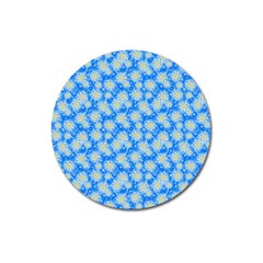 Hydrangea Blue Glitter Round Magnet 3  (round)