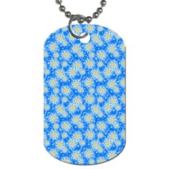 Hydrangea Blue Glitter Round Dog Tag (two Sides)