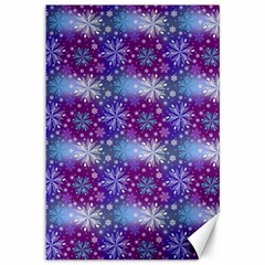 Snow Blue Purple Tulip Canvas 12  X 18  by Dutashop