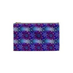 Snow Blue Purple Tulip Cosmetic Bag (small)