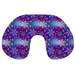 Snow Blue Purple Tulip Travel Neck Pillow