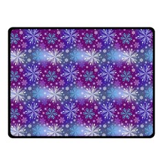 Snow Blue Purple Tulip Double Sided Fleece Blanket (small) 