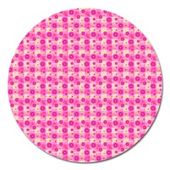 Heart Pink Magnet 5  (round) by Dutashop