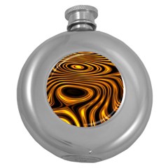 Wave Abstract Lines Round Hip Flask (5 Oz)