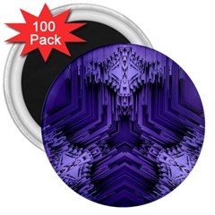 Mandala Neon 3  Magnets (100 Pack) by Dutashop