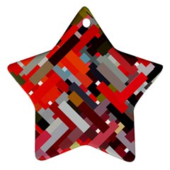 Maze Abstract Texture Rainbow Star Ornament (two Sides)