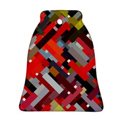 Maze Abstract Texture Rainbow Ornament (bell)