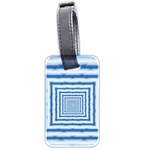 Metallic Blue Shiny Reflective Luggage Tag (two sides) Front