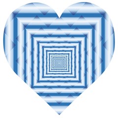Metallic Blue Shiny Reflective Wooden Puzzle Heart
