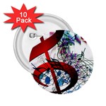 Music Treble Clef Sound 2.25  Buttons (10 pack)  Front