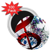 Music Treble Clef Sound 2 25  Magnets (100 Pack)  by Dutashop