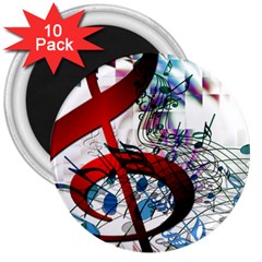 Music Treble Clef Sound 3  Magnets (10 Pack) 