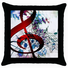 Music Treble Clef Sound Throw Pillow Case (black)