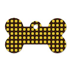 Yellow Pattern Green Dog Tag Bone (one Side) by Dutashop