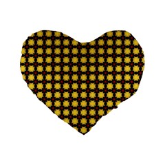 Yellow Pattern Green Standard 16  Premium Heart Shape Cushions