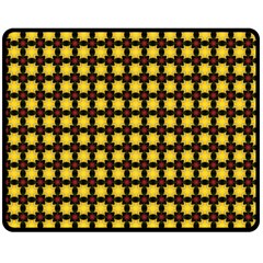 Yellow Pattern Green Double Sided Fleece Blanket (medium) 