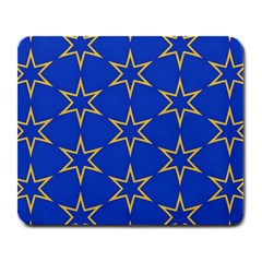 Star Pattern Blue Gold Large Mousepads