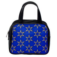 Star Pattern Blue Gold Classic Handbag (one Side)