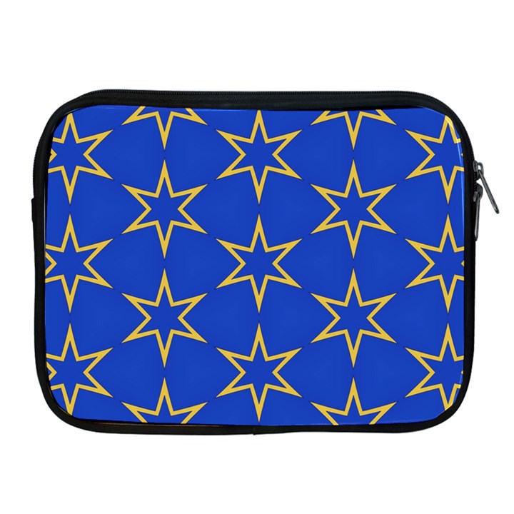 Star Pattern Blue Gold Apple iPad 2/3/4 Zipper Cases