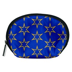 Star Pattern Blue Gold Accessory Pouch (medium)
