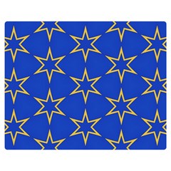 Star Pattern Blue Gold Double Sided Flano Blanket (medium) 