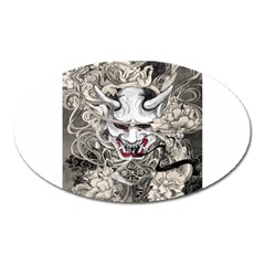 Samurai Oni Mask Oval Magnet