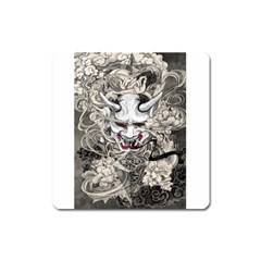 Samurai Oni Mask Square Magnet by Saga96