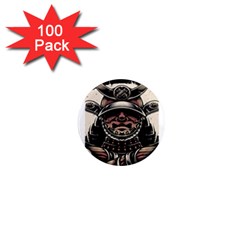 Samurai Oni Mask 1  Mini Magnets (100 Pack)  by Saga96