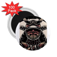 Samurai Oni Mask 2 25  Magnets (100 Pack)  by Saga96