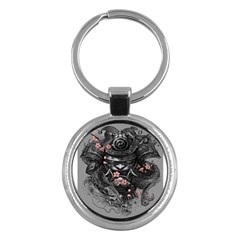 Samurai Oni Mask Key Chain (round) by Saga96