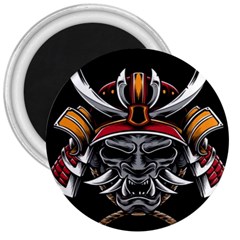 Samurai Oni Mask 3  Magnets by Saga96