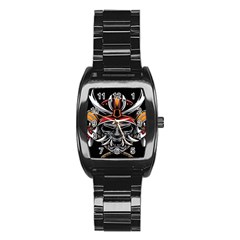 Samurai Oni Mask Stainless Steel Barrel Watch by Saga96