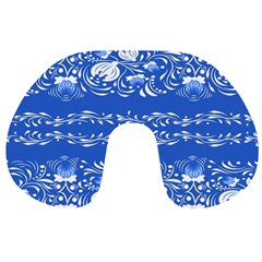 Blue Flowers Travel Neck Pillow by Eskimos