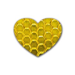 Hexagon Windows Rubber Coaster (heart)  by essentialimage365