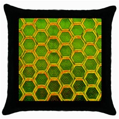 Hexagon Windows Throw Pillow Case (black) by essentialimage365