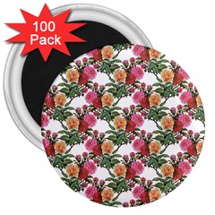 Flowers Pattern 3  Magnets (100 Pack) by goljakoff