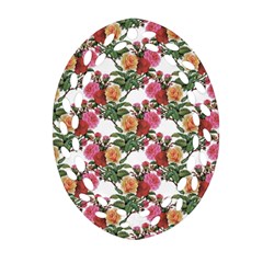 Flowers Pattern Oval Filigree Ornament (two Sides) by goljakoff