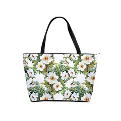 White Flowers Classic Shoulder Handbag by goljakoff