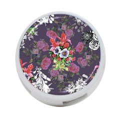 Purple Flowers 4-port Usb Hub (one Side) by goljakoff