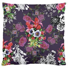 Purple Flowers Large Flano Cushion Case (one Side) by goljakoff