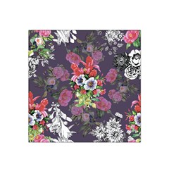 Purple Flowers Satin Bandana Scarf by goljakoff