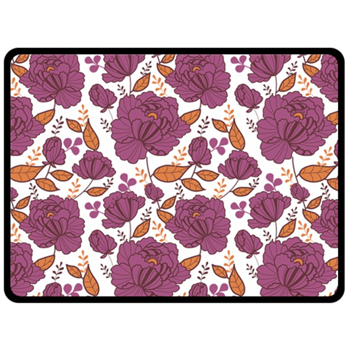 Pink flowers Fleece Blanket (Large) 