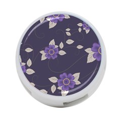 Purple Flowers 4-port Usb Hub (two Sides) by goljakoff
