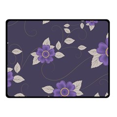 Purple Flowers Double Sided Fleece Blanket (small)  by goljakoff