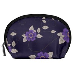 Purple Flowers Accessory Pouch (large) by goljakoff